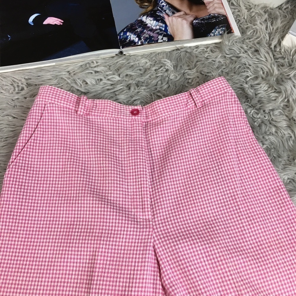 Pink Gingham Capri Pants | Coastal Preppy Resort Golf Cottagecore Alfred Dunner - Picture 2 of 8